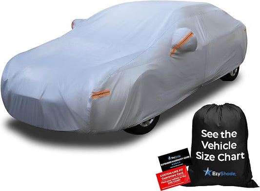 EzyShade 10-Layer Car Cover Waterproof All Weather. See Vehicle Size-Chart for Accurate Fit. Outdoor Full Exterior Covers for Automobiles Sedan Hatch SUV Rain Sun Protection. Size A5 (See SizeChart)