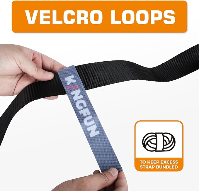 Kingfun Car Tie Down Straps for Trailers 4 Pack– Heavy Duty 2" x 120" Trailer Tire Straps with 3333 lbs Safe Working Load, Over The Wheel Strap for Car Hauler, Truck, UTV, and Utility Trailers