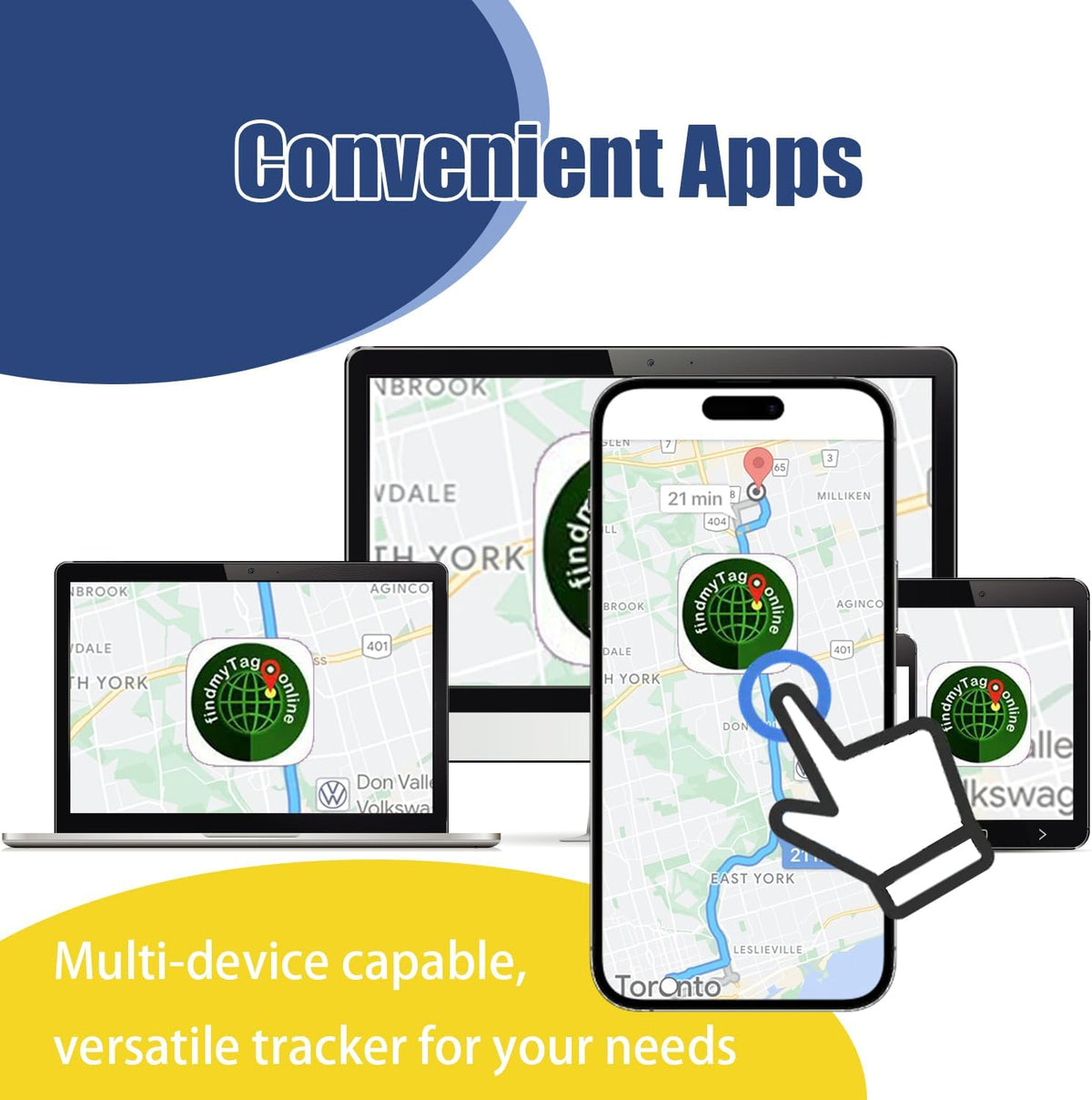 GPS Tracker for Vehicles, Cars, Pets, Kids & Valuables – No SIM Card, No Subscription – Real-Time Global Tracking Device – Compatible with iOS & Android