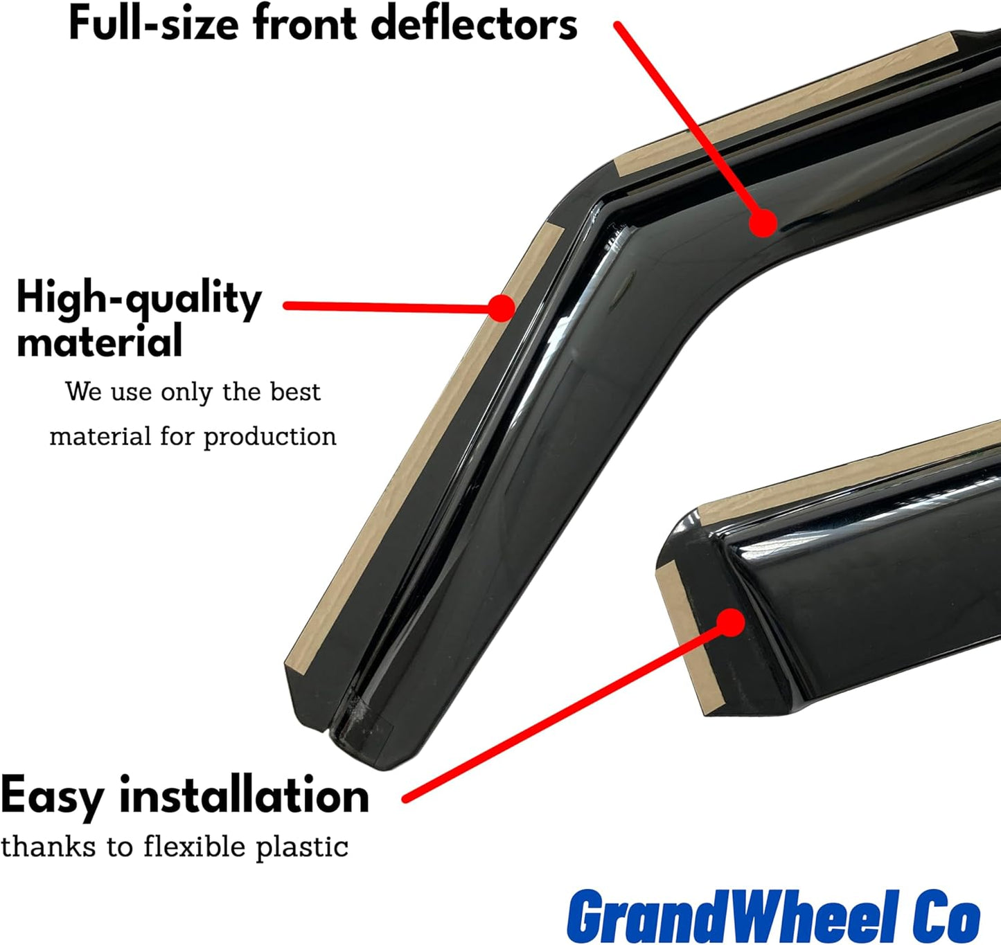 Window Deflectors Smoke Tinted in-Channel Side Window Vent Visor Deflectors Rain Guards Compatible with Frontier 2022-2025 Crew Cab - 4pcs. GW0912