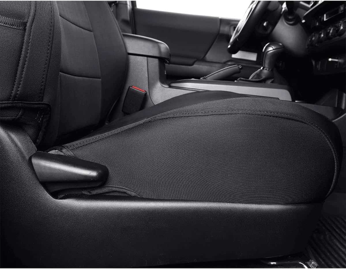 EKR Tacoma Back Seat Covers Custom for Select Toyota Tacoma (Hybrid) 2024 2025 Double cab TRD Sport,TRD Off-Road,Limited,Trailhunter- Second Row Only,Neoprene (Black)