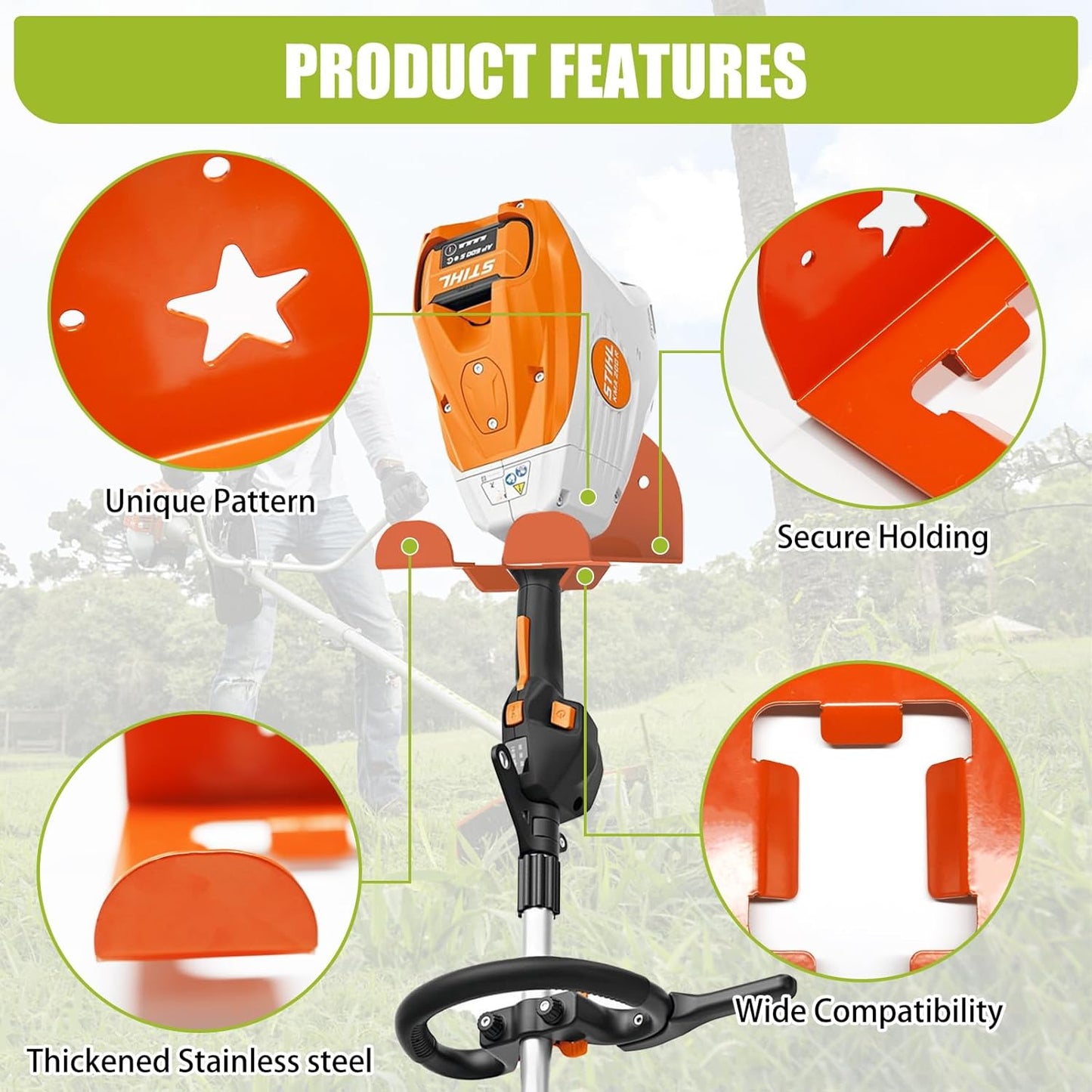 MusixiA Garage Organizer Trimmer Rack,1 Pack Heavy Duty Weed Eater Hanger,Trimmer Hanger for Grass Trimmer, Hedge Trimmer Trimmer Power Tool Organizer Wall Mount