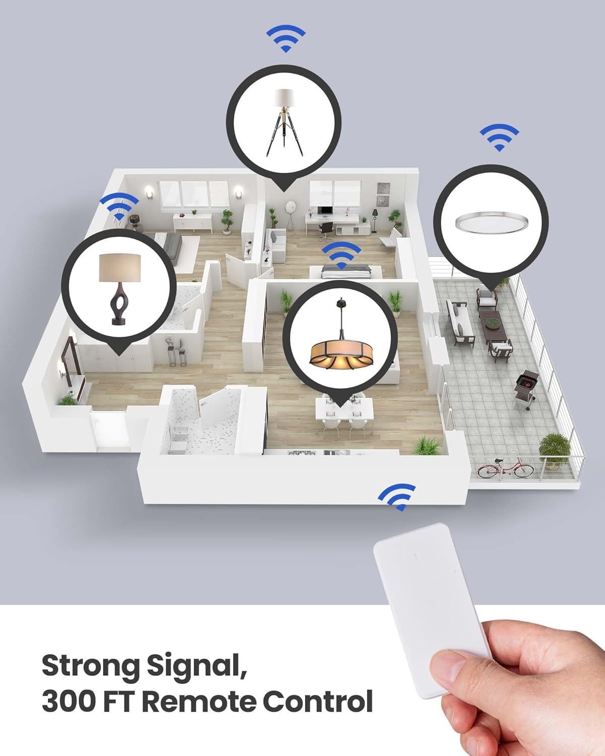 Remote Control Outlet Plug Switch, Buckle Design & Removable Wireless Light Switch, No Wiring Needed, 300 ft, 15A/1500W, Programmable, for Household Appliances