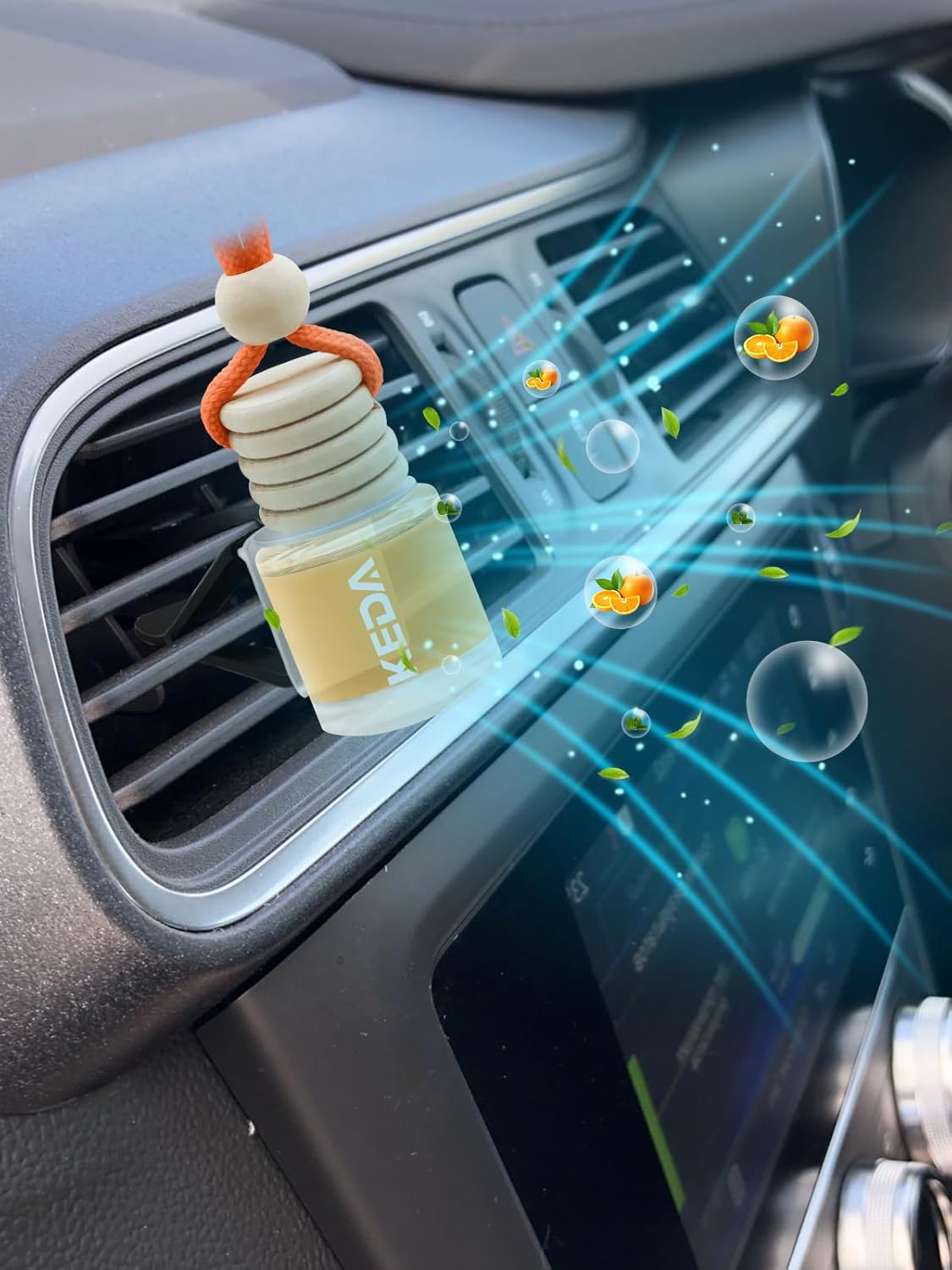 IKEDA Car Air Freshener, Car Fresheners for Men & Women, 45+Day Long Lasting Fragrance Hanging Air Fresheners Scents, with Clip, Perfect for Auto and Home,10ml, Citrus