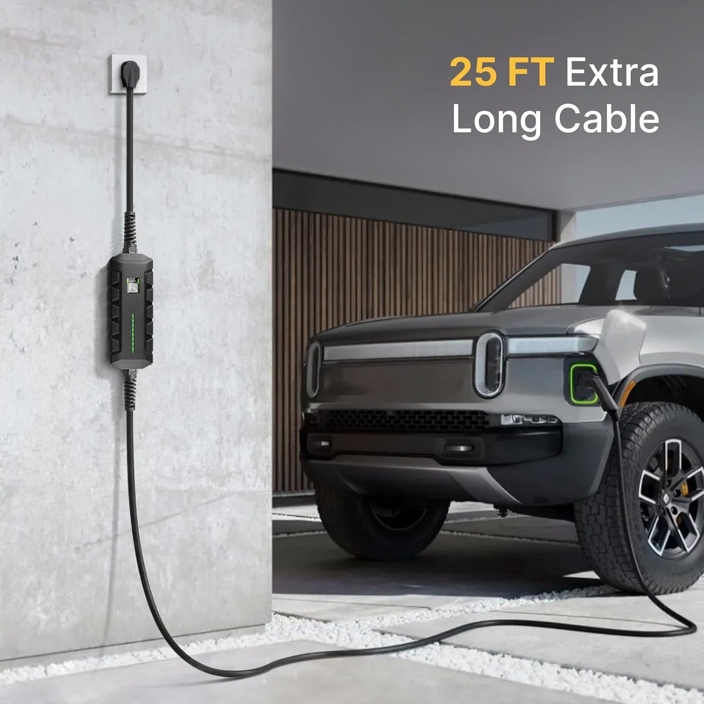 Level 2 EV Charger ETL Certified, 40A 9.6KW Home Charging Station, Plug-in NEMA 14-50 240V, Portable EV Charger with 25FT Cable for SAE J1772 Cars