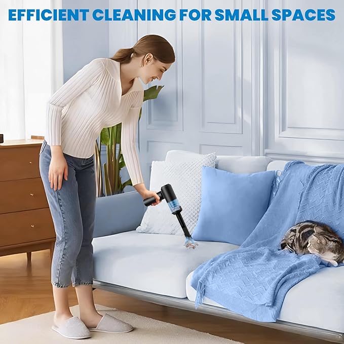 90° Foldable Car Vacuum Portable Cordless 16000PA, 4-in-1 Mini Vacuum Cleaner with Brushless Motor, Handheld Vacuum Cordless Blower/Pump for Car, Home,Office