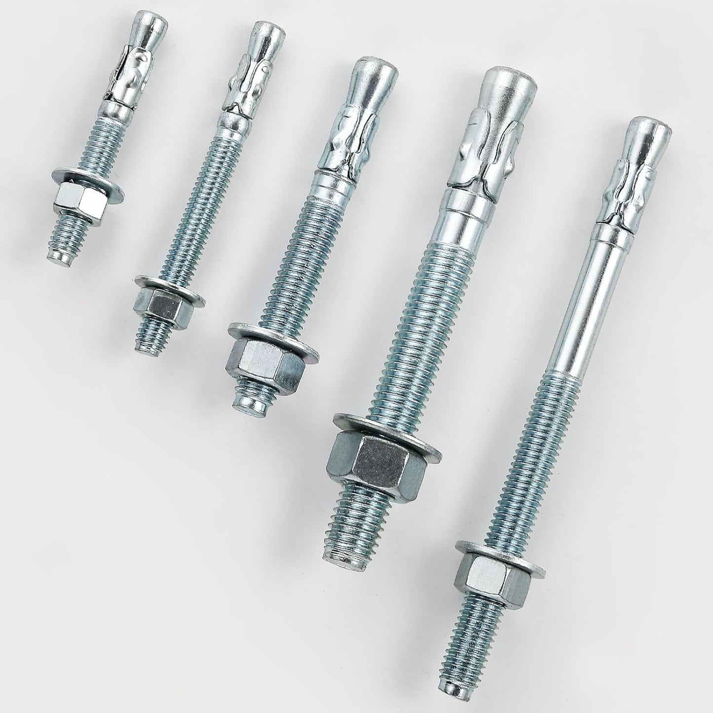 1/2x4-1/2" 50Pcs Inch Standard Fasteners for Heavy-Duty Zinc Wedge Anchors for Cement and Concrete