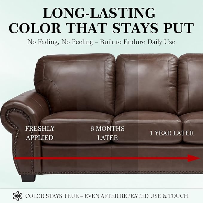 Leather Color Restorer, Leather Recoloring Balm, Scratch Remover, Leather Dye, Leather Paint with Leather Conditioner, Leather Repair Kit for Furniture Couches Car Seats Shoes,Black