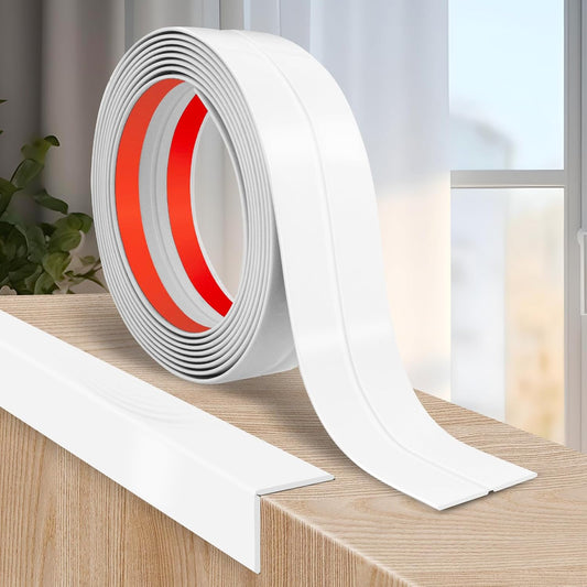 Flexible Wall Corner Protector Moulding Trim Peel and Stick Wall Corner Guards Edge Protector Self Adhesive Molding Trim Strip for Edge Ceiling (White, 2.4 in x 20 Ft)