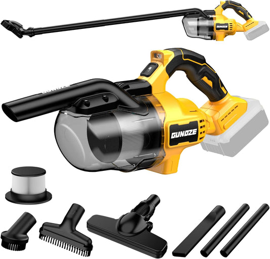Cordless Vacuum for Dewalt 20V Battery, 5 in 1 Handheld Electric Vacuum Cleaner with 500W Powerful Motor, 46 CFM Portable with 2 Filtration HEPA for Home, Floor, Carpet, Car (Tool Only)