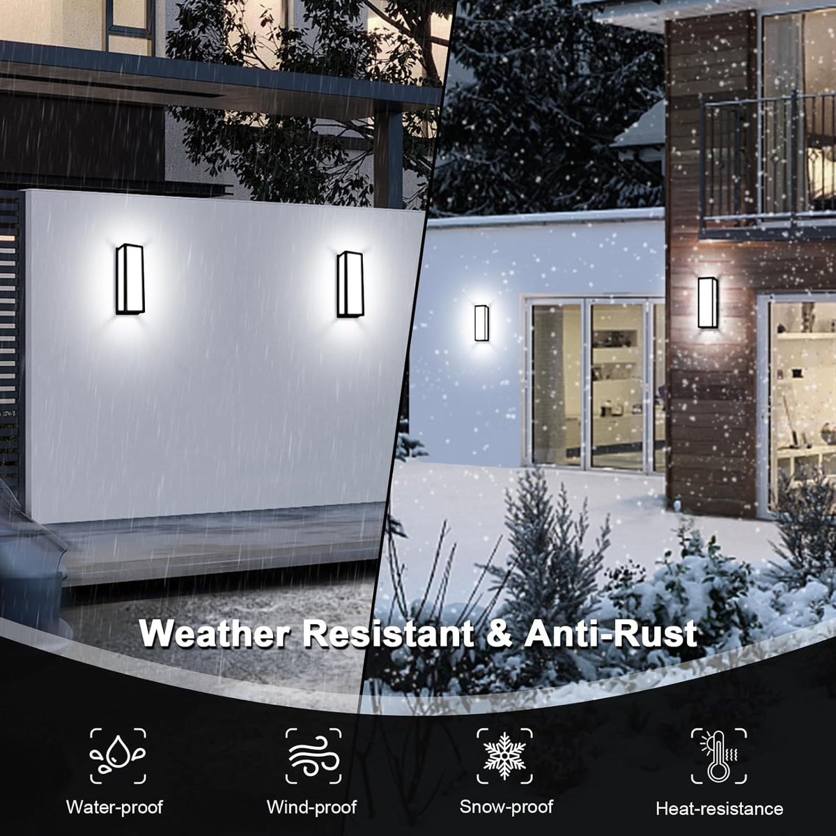 30Watt Modern Outdoor Wall Lights, 2000 Lumen Waterproof Exterior Porch Light, 6000K Daylight Anti-Rust Wall Mount Outdoor Wall Lighting for House, Front Porch, Garage
