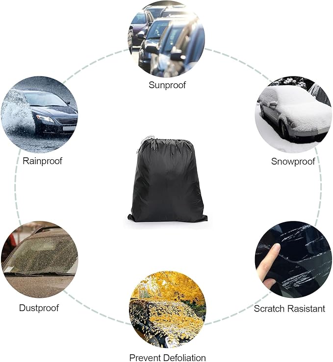 Waterproof Car Covers Replace for 1994-2023 ford mustang car cover, 6 Layers All Weather Custom-fit Car Cover with Zipper Door & Windproof Bands, Waterproof All Weather Sun Rain UV Dust Protection