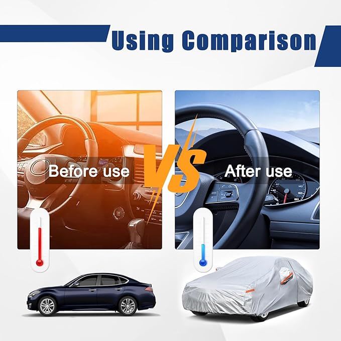 Kayme 6 Layers SUV Car Cover Custom Fit for Kia Telluride (2016-2025) Waterproof All Weather for Automobiles, Outdoor Full Cover Rain Sun UV Protection.Silver