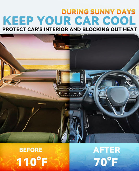 Sunshade for Santa Fe Windshield Sun Shade for 2019-2024 2025 2026 Hyundai Santa Fe Front Window Sun Visor Protector Cover for Windshield Custom fit Shields Blocks UV Rays Keep Vehicle Cooler