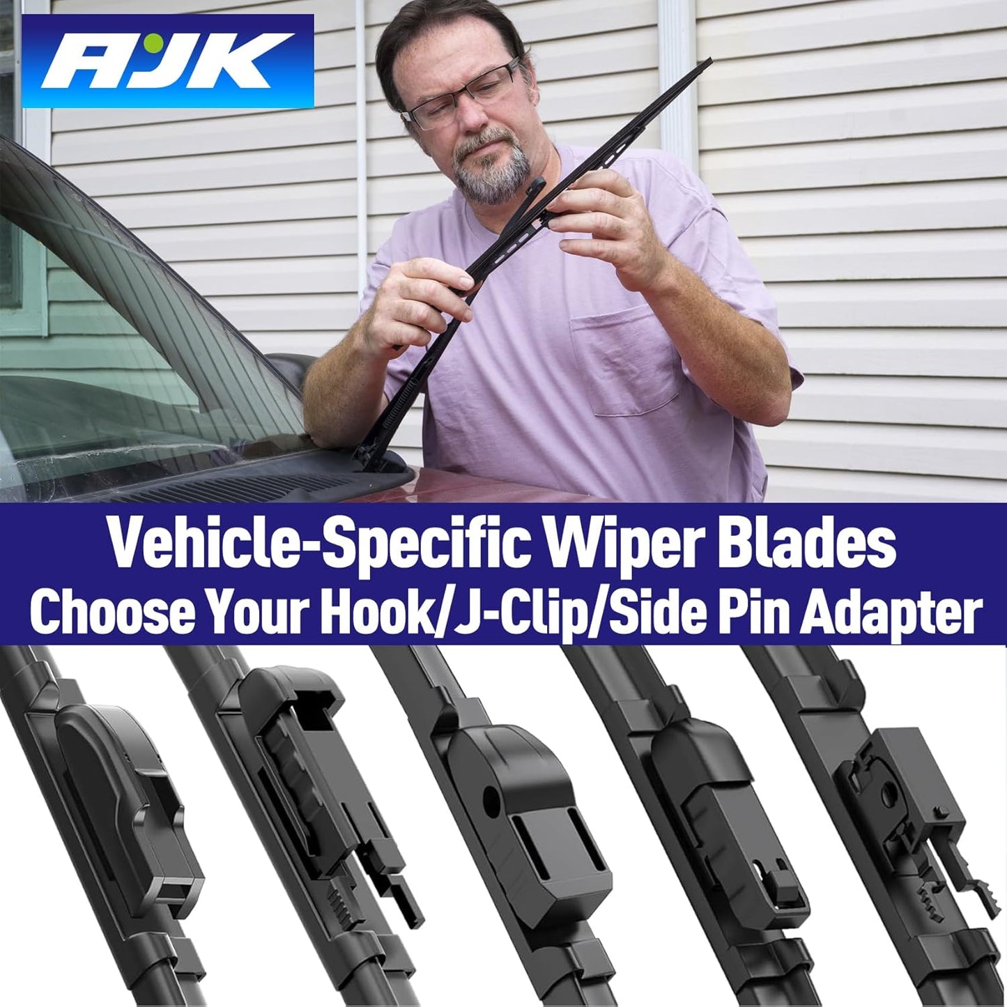 AJK Wiper Blades for Mazda CX-3 2016 2017 2018 2019 2020 2021, 2 Piece All Weather OEM Quality Automotive Replacement Windshield Wiper Blades for My Car