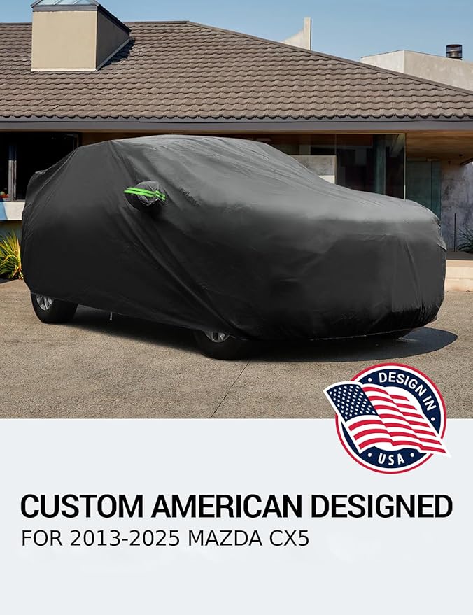 Proadsy 2025 Upgrade Car Cover Compatible with Mazda CX5 2013-2024 2025 Windproof All Weather Waterproof Sun Rain UV Dust Snow Protection Outdoor Covers