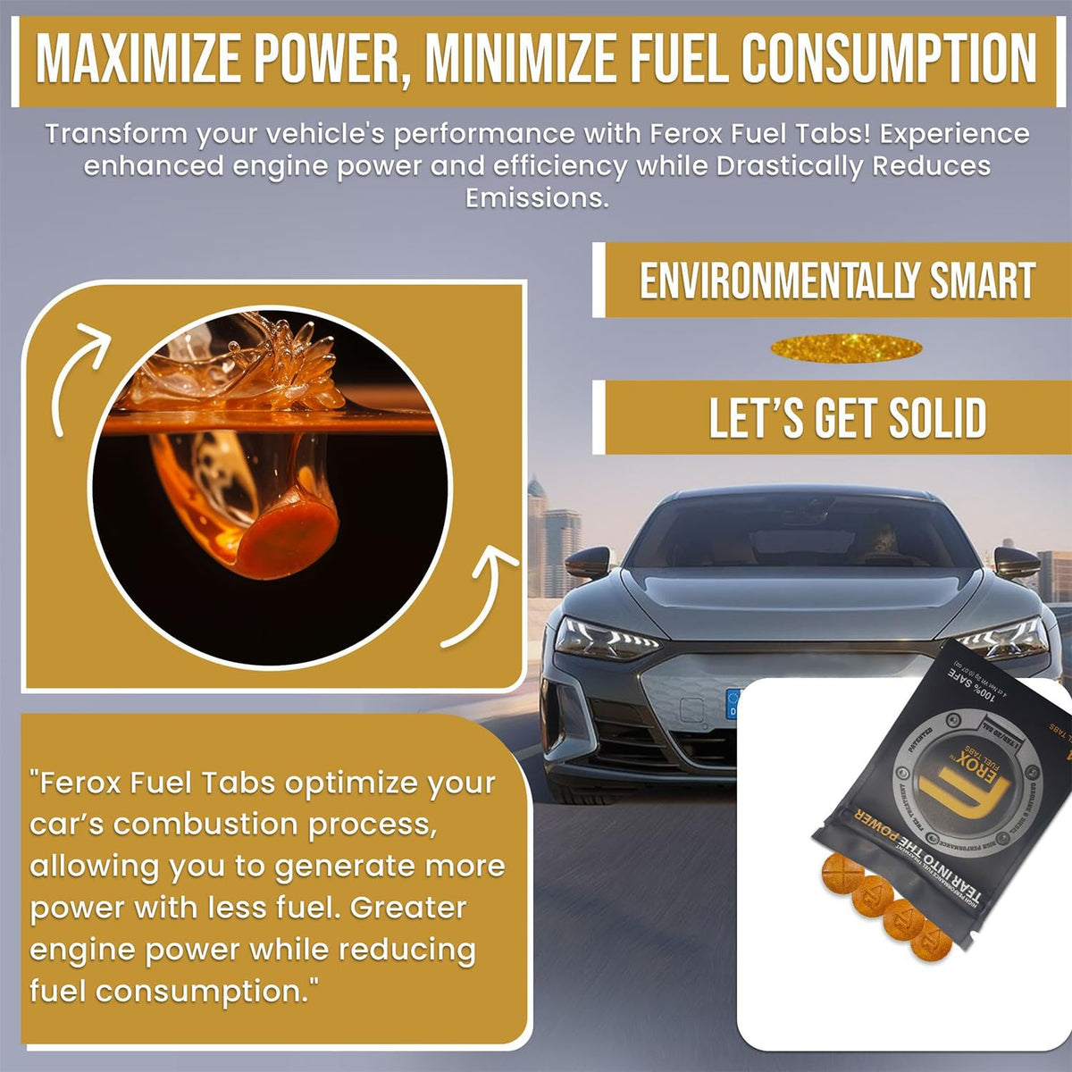 Ferox – Performance Fuel Catalyst | Not an Additive, It’s an Advantage | Built for The Road, Trail, and Beyond | All Fuels, All Engines | 1 Tab = 20 GAL