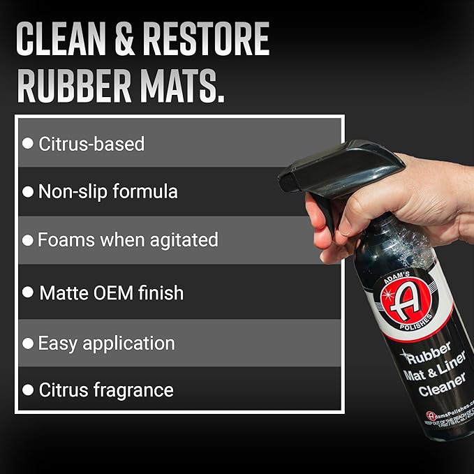 Adam's Polishes Rubber Mat & Liner Cleaner 2-Pack Protectant & Rubber Floor Mat Cleaning Solution for Car Detailing, Deep Cleans & Restores Mats, Truck Bed Cargo Liners