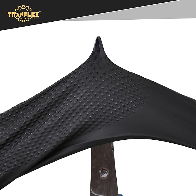 TitanFlex Thor Grip Heavy Duty Black Industrial Nitrile Gloves with Raised Diamond Texture, 8-mil, Latex Free