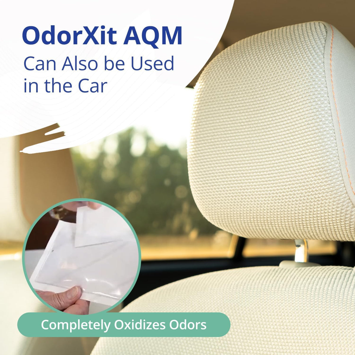 AQM by OdorXit, Air Quality Manager Chlorine Dioxide Odor Removal Packet, Dog Odor Eliminators for Hom, Wet Dog Smell & Car Deodorizer, Cigarette & Strong Smell Neutralizer, 25g