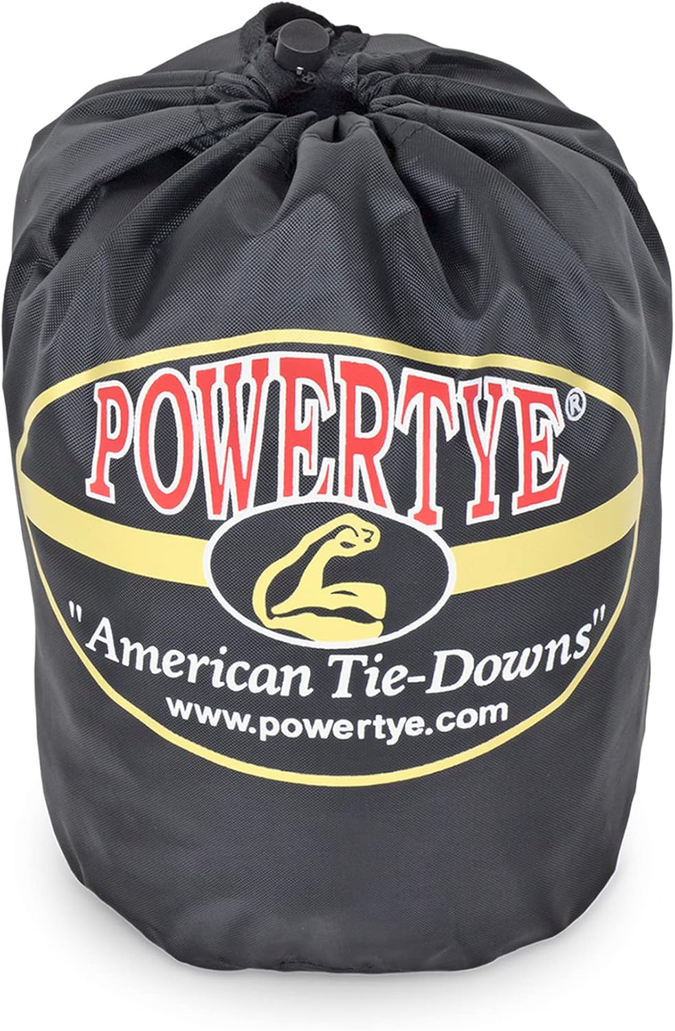 PowerTye 1.5in x 6.5ft Heavy Duty Ratchet Tie-Down Straps with Soft-Tye, Carabiner Hooks - 1,000 lb Working Load Limit / 3,000 lb Breaking Strength - Made in USA - Blue/Black Pair + Storage Bag