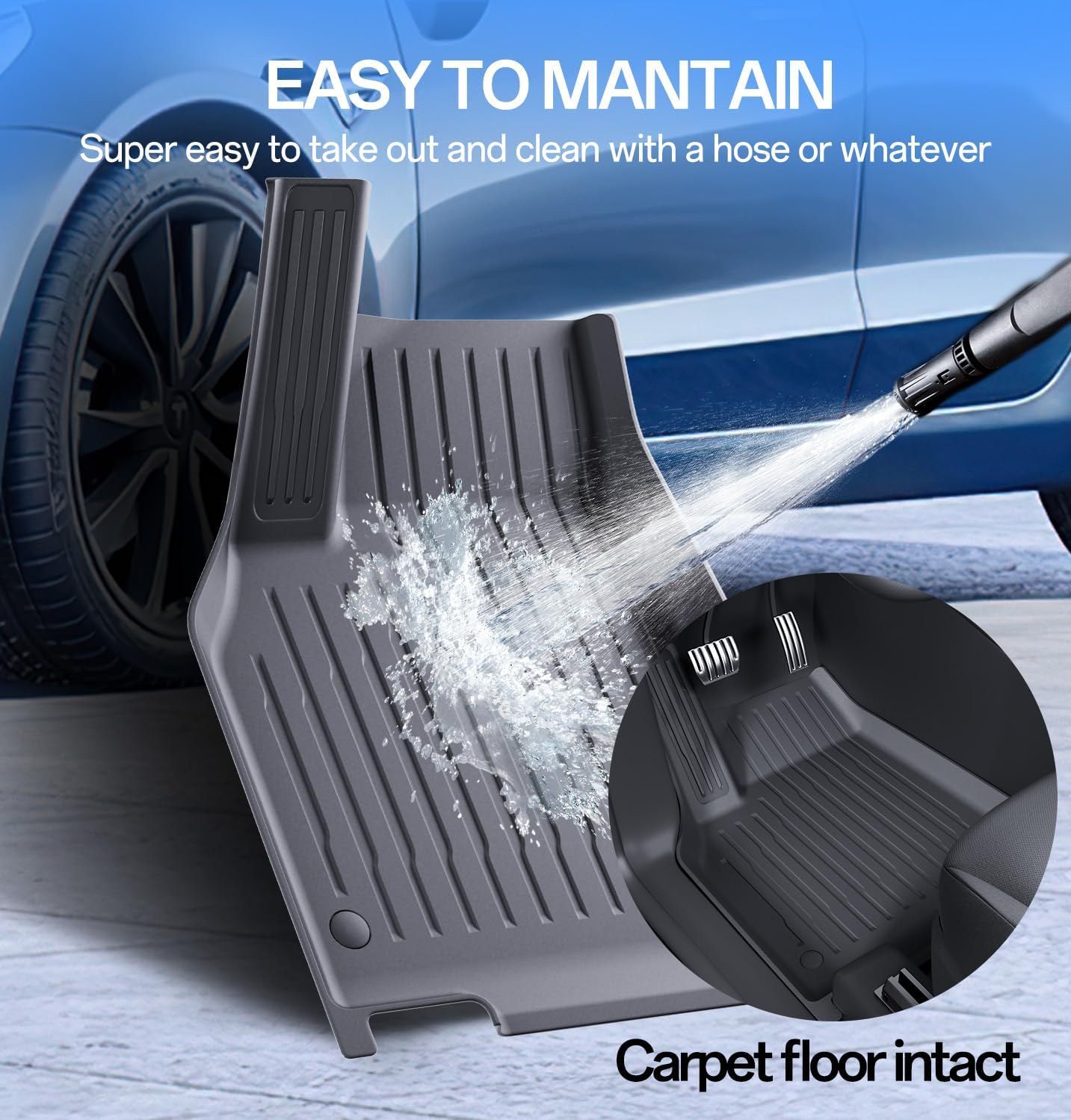 Floor Mats Fit for Model Y 2026-2025 Juniper 5-Seat - All Weather TPE Front, Rear, Cargo & Sub-Trunk Mats, 6-Piece Custom Fit (Not Fit 7-Seat)