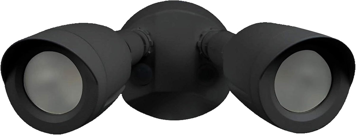 Ciata Flood Lights Outdoor, 20-Watt LED Bullet Head Security Flood Lights, Dual Head, RoHS and FCC Complaint, IP65 Rated, 1900 Lumens, 2KV Surge Protection, Die-Cast Aluminum in Black Finish – 4000K