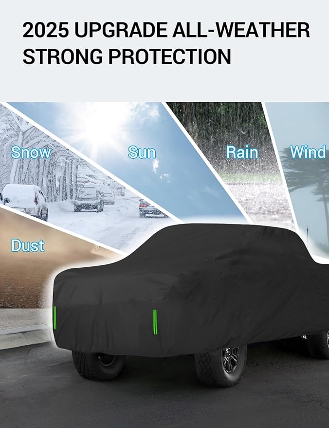 Proadsy Car Cover for Rivian R1T 2025 2024 2023 2022 Windproof All Weather Waterproof Sun Rain UV Dust Snow Protection Outdoor Custom-fit All Weather Car Covers