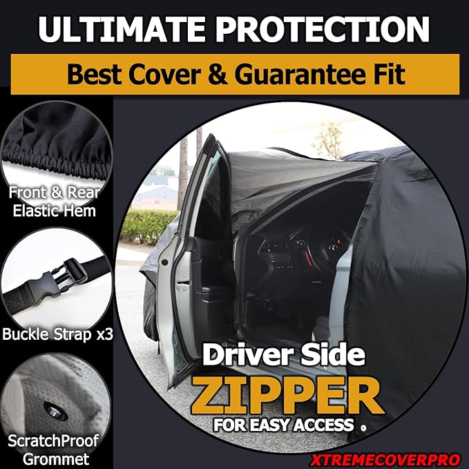 All Weather Waterproof car Cover Good for rain Snow uv Protection dust mid-Size Hatchback Big Wing sti Impreza Jetta Wagon Prius Black