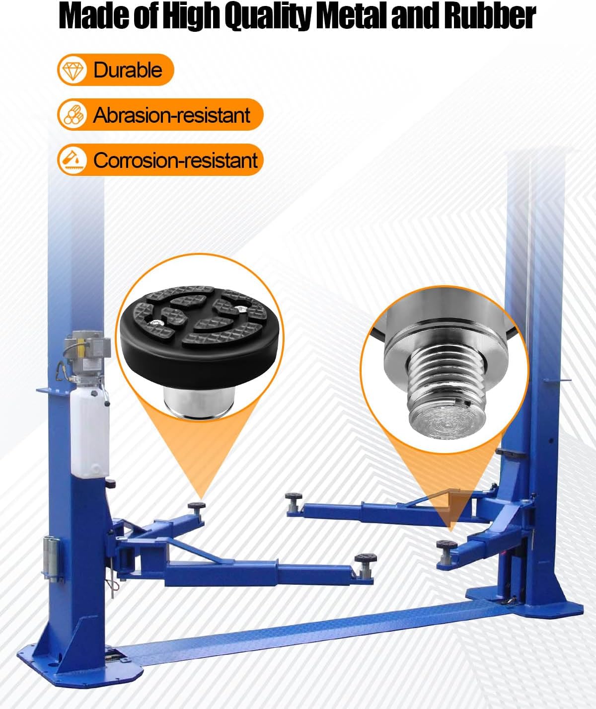60mm Car Lift Feet Pads Plus-High Heightening Rubber Feet Tray Fit for 60mm Diameter Shaft