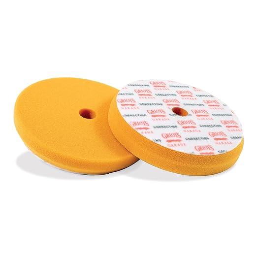 Griot's Garage Orange Foam Correcting Pads for Car Polishing and Detailing, Removes Light to Moderate Paint Defects, Durable, Machine-Washable, 10617, 6.5", Set of 2