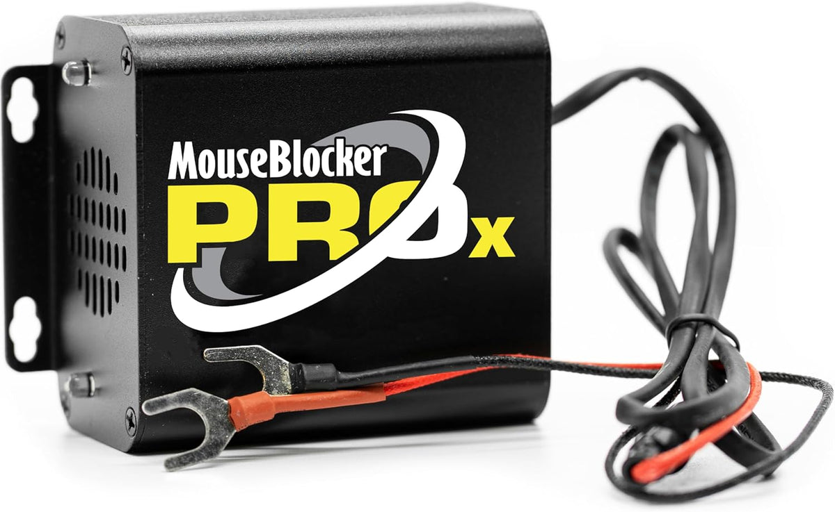 Mouse Blocker Prox 12Volt High Powered Ultrasonic Mouse and Rodent Deterrent with with an Eviction Mode and Dual Strobing LEDs for Your Vehicle