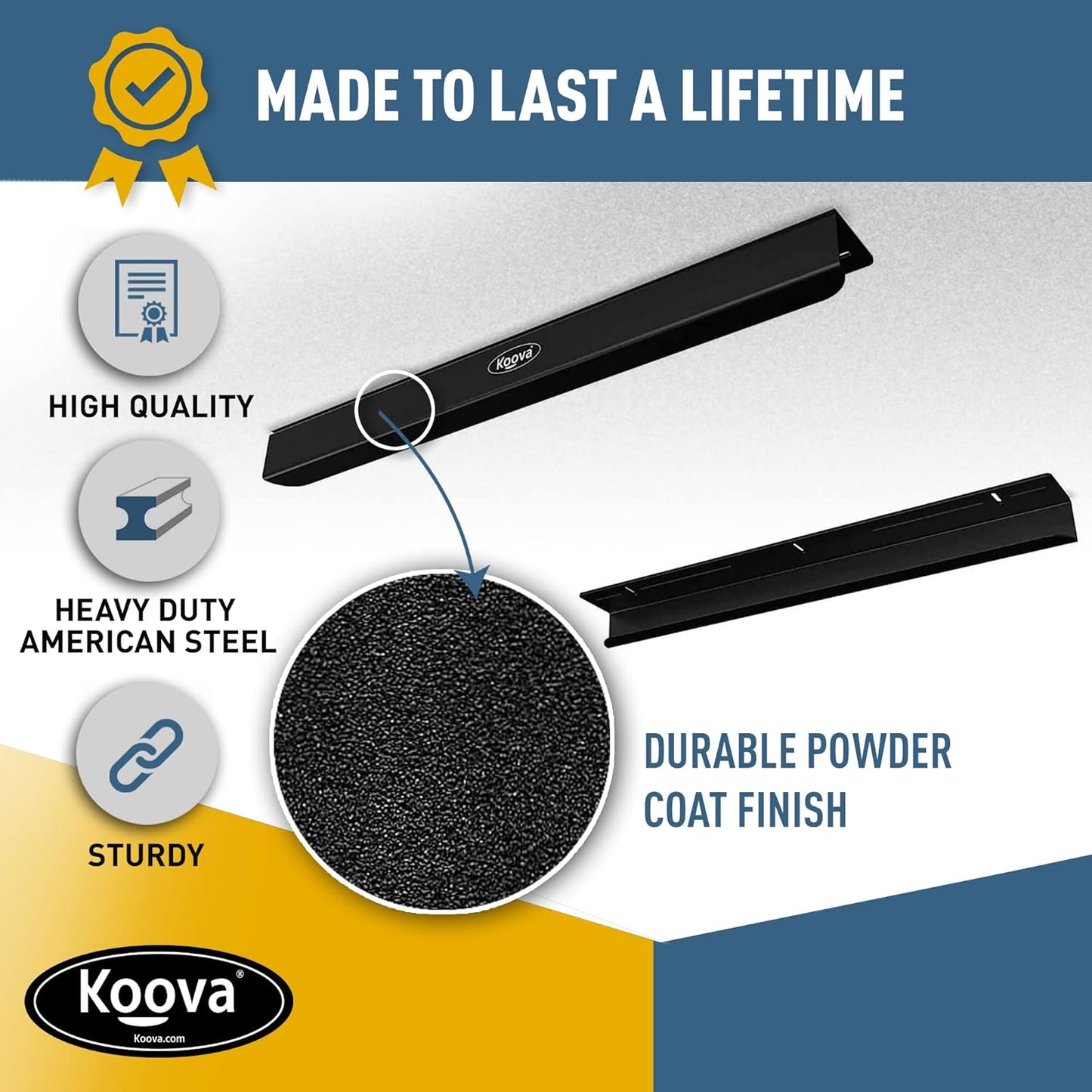 Koova Heavy-Duty Overhead Garage Storage Rack for 4 Bins. Adjustable Width, 160lb Capacity. DIY Safe Ceiling Mount, Easy Install. Fits 27-Gallon Totes. USA Made Pro-Grade Steel. Space Saving Organizer