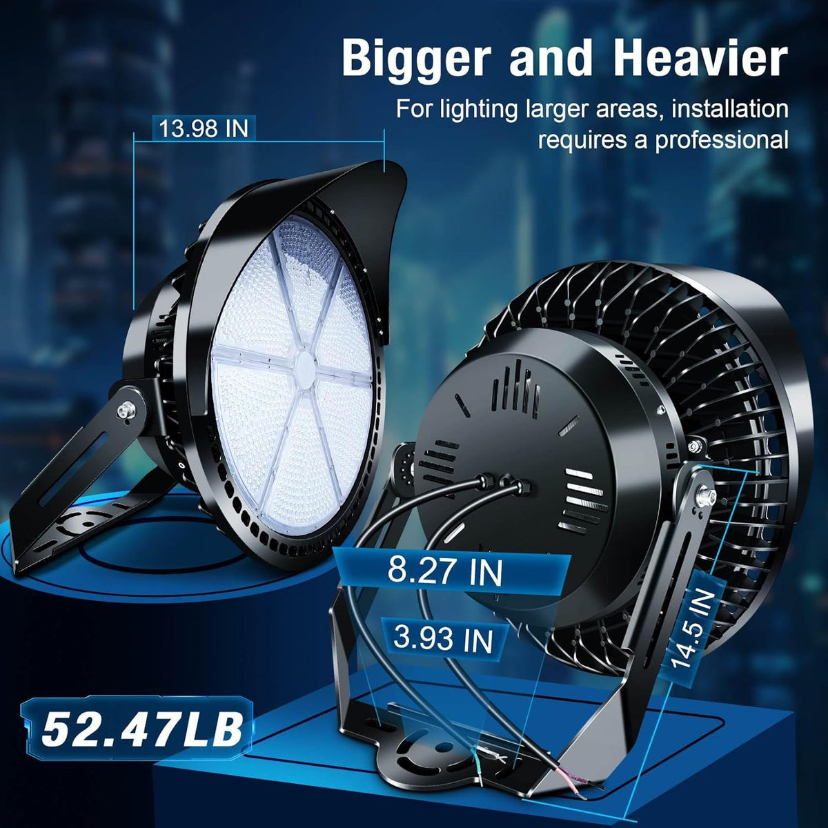 800W Outdoor LED Stadium Lights, Heavy Duty Round Floodlight Super Bright Commercial Arena Sport Field High Pole Lighting with IP66 Waterproof Adjustable Bracket for Large Area Court Farm