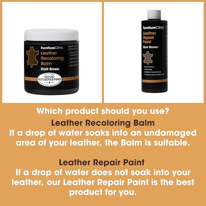 The Original Leather Recoloring Balm by Furniture Clinic - White Leather Dye for Furniture, Couches & Car Seats - Restore Scratched, Faded, & Damaged Surfaces