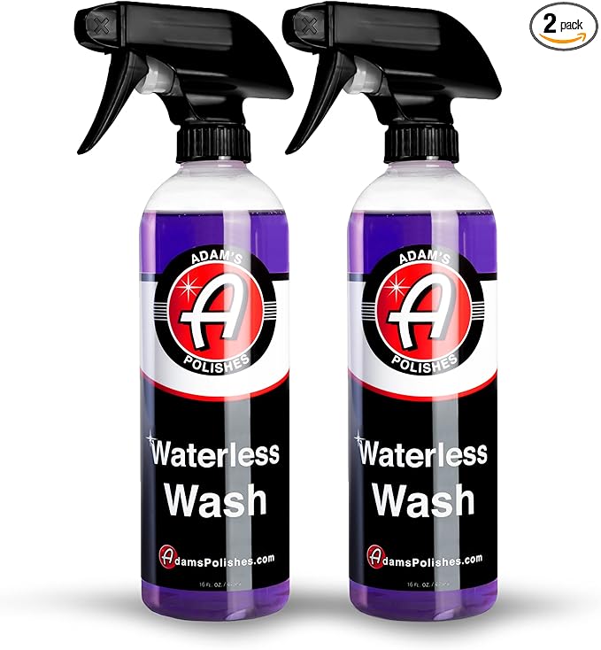 Adam's Polishes Waterless Wash - Car Cleaning Spray for Detailing | Safe Ultra Slick Lubricating Formula for Car, Boat, Motorcycle, RV | No Garden Hose, Wash Soap, or Foam Cannon Needed - Pack of 2