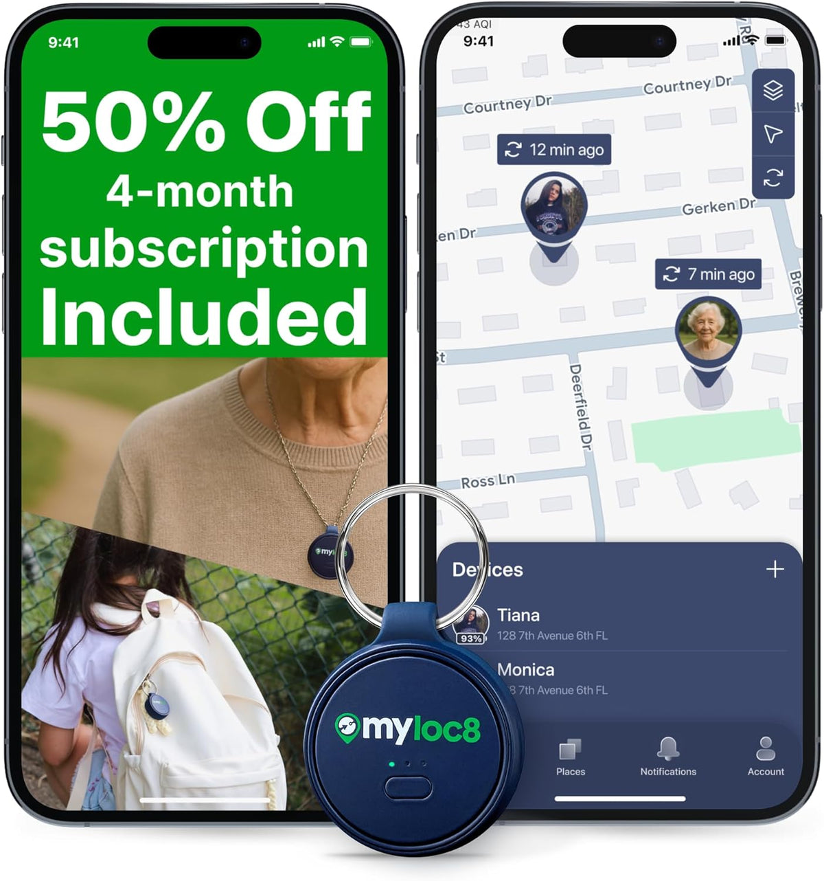 Highly Precise GPS Tracker for Keys, Backpack, Luggage & Kids – Built-in SIM, SOS Button - Smart Tag with Real-Time Tracking, Waterproof, iOS & Android Locator Device (4 Months Subscription incl)