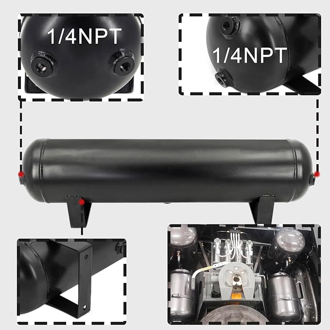 5 Gallon Air Tank for Suspension/Air Ride/Bag/Car Train Truck Horn 18 Liter Compressed Air Storage Tank Air Ride Receiver Tank