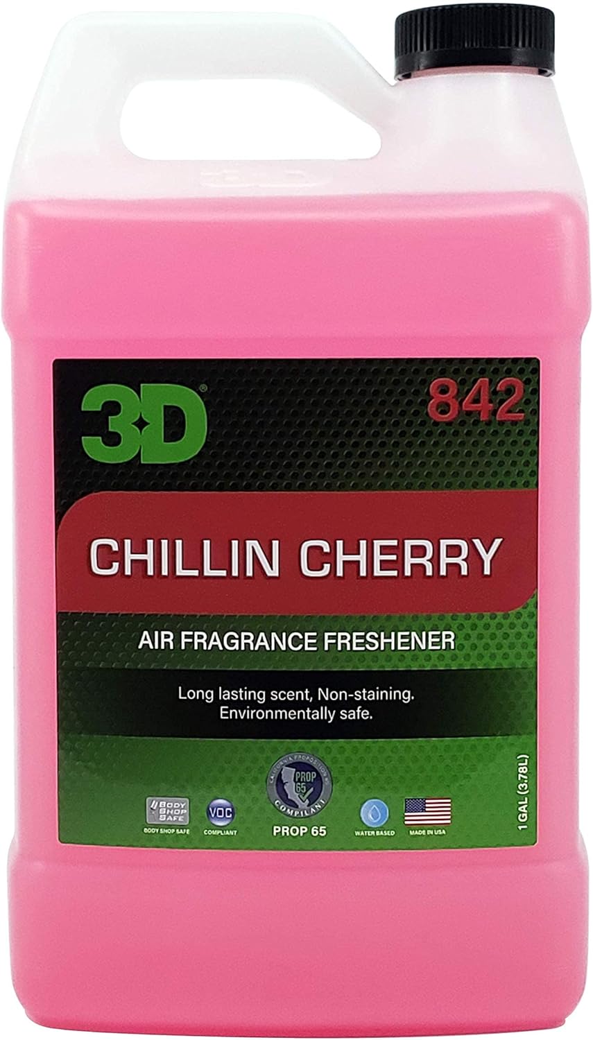 3D Chillin Cherry Car Air Freshener – 1 Gallon – Natural Cherry Scent from Real Fruit – Water-Based, Non-Toxic, Safe for Pets & People – Long-Lasting Deodorizer