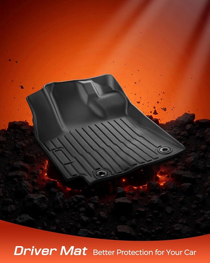Car Floor Mats for Toyota Corolla: 2009-2013 Cargo Liner, All Weather Car Mats Trunk Accessories Custom Fit for Corolla 2009 2010 2011 2012 2013, TPE Rubber Carpet for Corolla 10th Gen Tech Black 4PCS