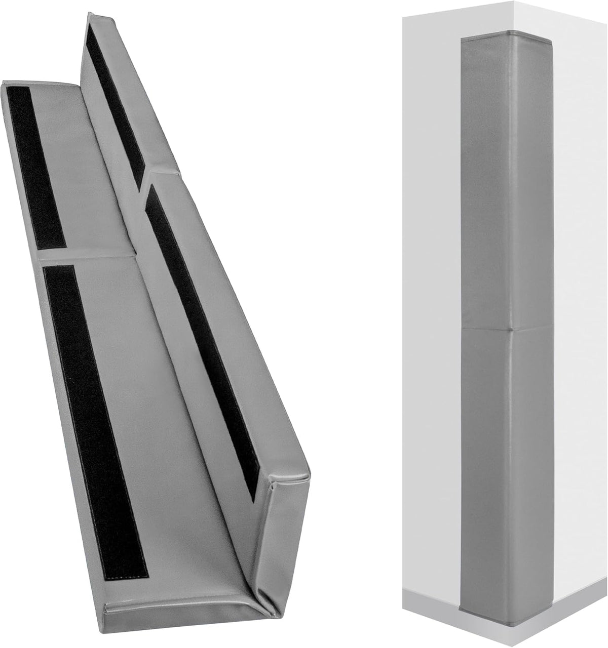 Wall Corner Guards & Edge Protector, Heavy Duty Wall Corner Protective Safety Padding, All-Weather 2 Sides Corner Pad for Gyms, Basketball Court, Playrooms, Garages,etc. (Gray, 6FT Tall 6in Sides)