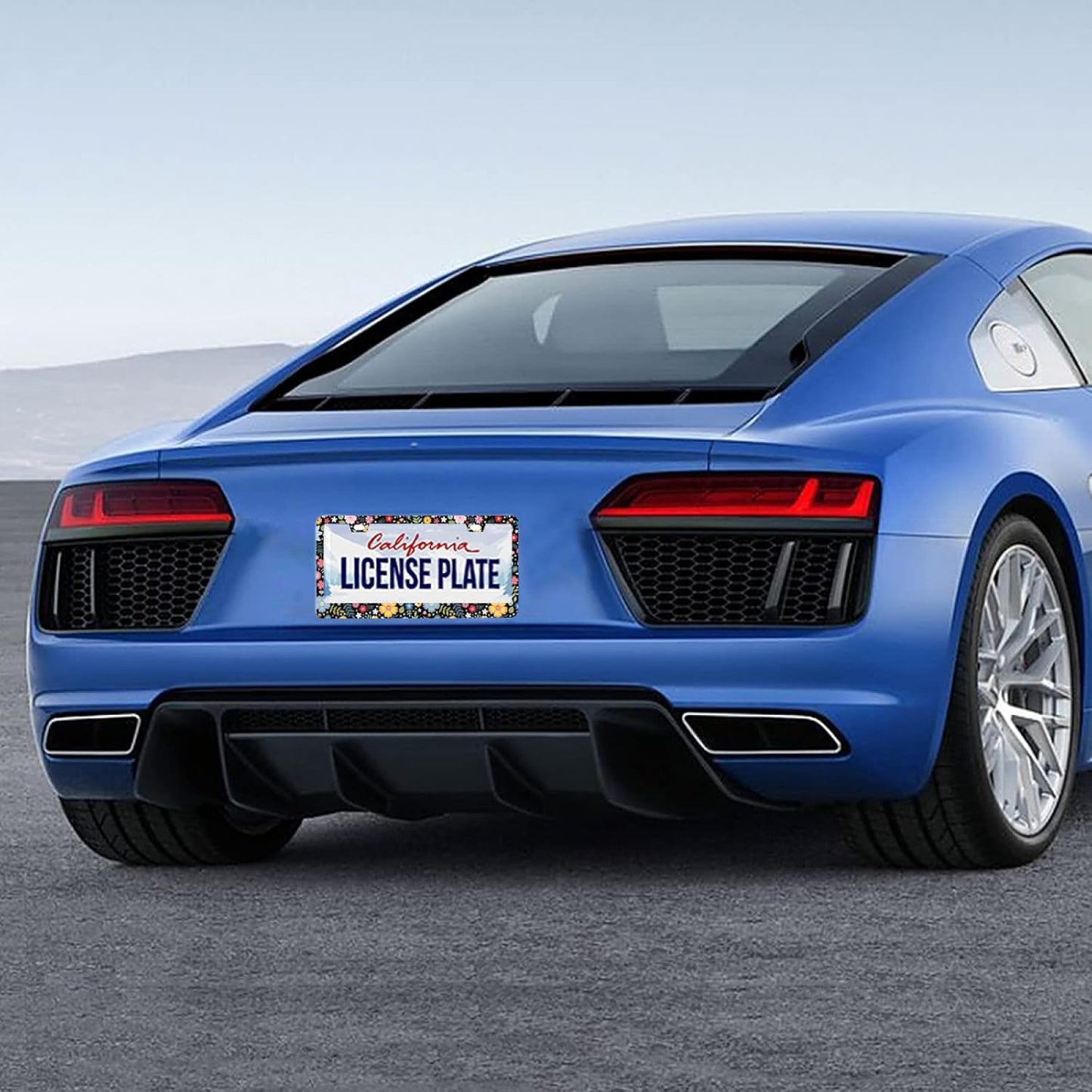 2Pcs Colorful Floral Flowers License Plate Frame Personalise Cute License Plate Frames Car License Plate Accessories Screws Decor for Standard Us Canada License Plate Holder 12"x6"
