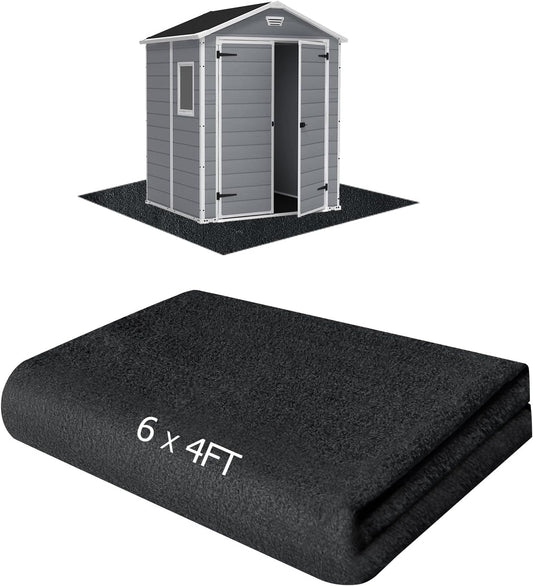Outdoor Storage Shed Floor Mat, 6 * 4FT Waterproof Washable Garden Flooring Pad with Non Slip Backing, Soft Furniture Patio Covering Carport dust Oil Mat-Tool Shed, Storage Shed Not Included