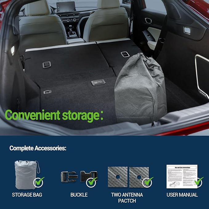All Weather Waterproof SUV Car Cover, 7-Layer Non-Woven Cotton Car Covers for Automobiles SUV Snow Cover, Full Exterior Covers, Winter Rain Sun, Grey, Size SUV S2