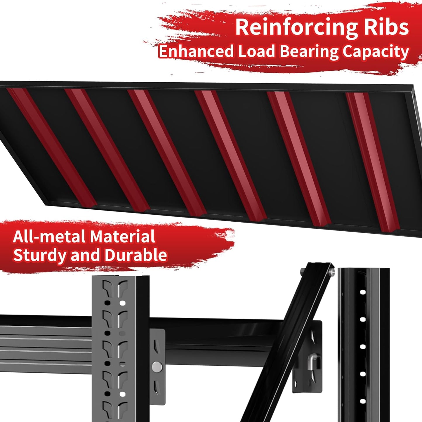 4000LBS Garage Shelving 48" W Garage Shelving Heavy Duty 4-Tier Metal Storage Shelves Adjustable Shelf Unit Storage Rack for Basement Supermarket Warehouse 48" W x 20" D x 78" H Black