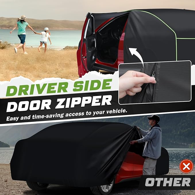 Mixsuper Liner Car Cover for Toyota Corolla 2000-2026, 7 Layers Waterproof Car Cover Accessories for Corolla with Zipper Door, Windproof Straps, Reflective Strips, Anti-UV, All Weather