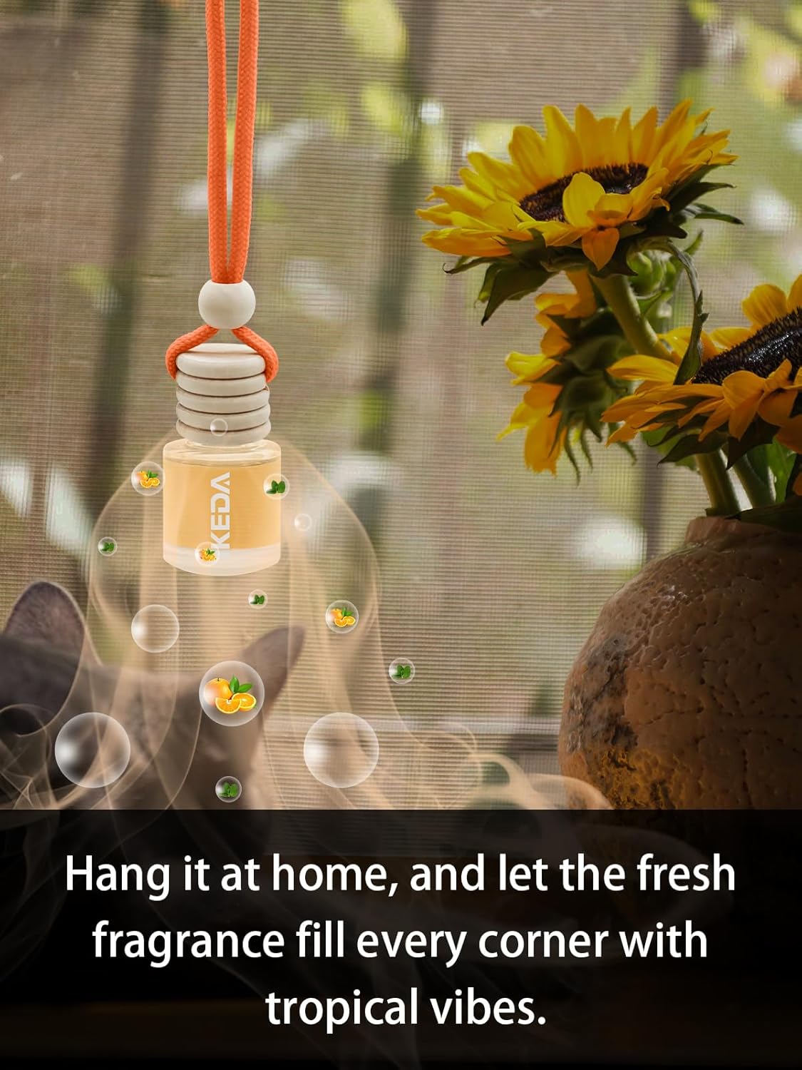 IKEDA Car Air Freshener, Car Fresheners for Men & Women, 45+Day Long Lasting Fragrance Hanging Air Fresheners Scents, with Clip, Perfect for Auto and Home,10ml, Citrus