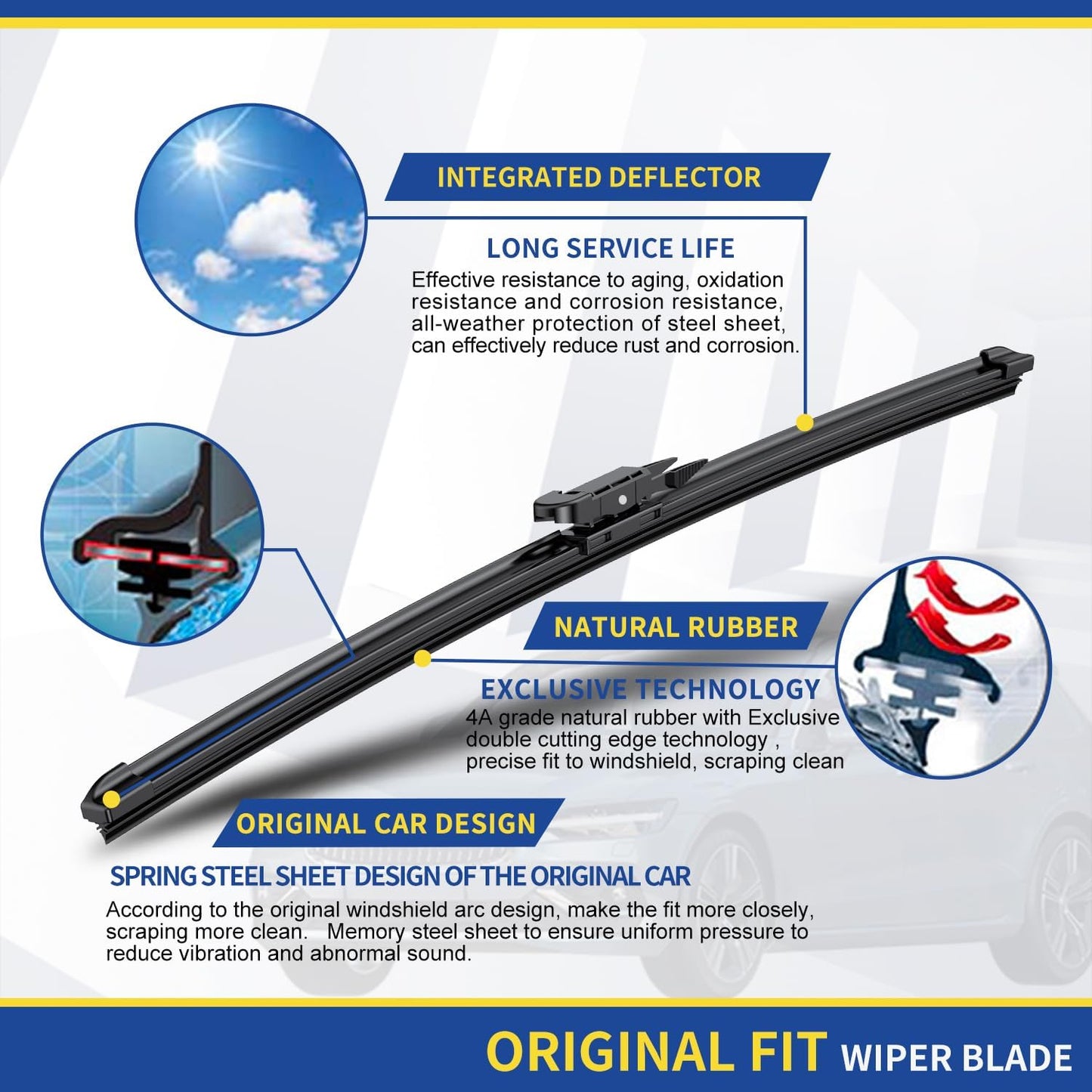 Wipers Replacement For MINI Cooper R55 R56 R57 2013-2015 Windshield Wiper Blades 19"+18" (Set of 2) Not Fit J Hook