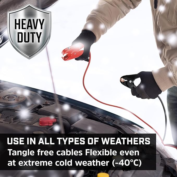 Energizer Jumper Cables for Car Battery, Heavy Duty Automotive Booster Cables for Jump Starting Dead or Weak Batteries with Carrying Bag Included (20-Feet (2-Gauge)