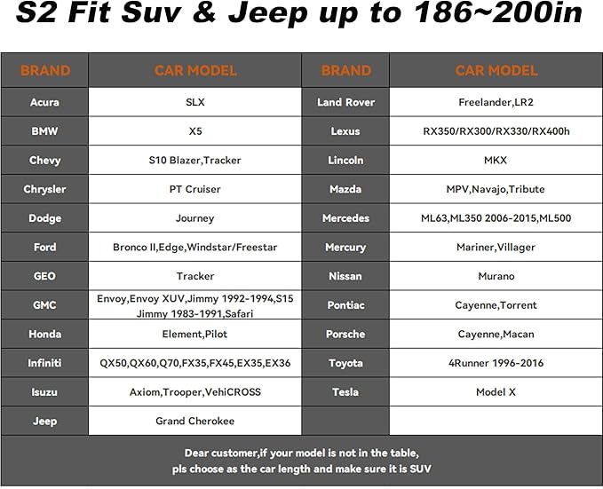 7-Layer SUV Car Cover Compatible with Jeep Grand Cherokee 2010-2024/BMW X5 2007-2024,Snowproof Outdoor Car Cover for Automobile All Weather with Door Zipper & Inner Cotton